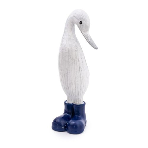 Small Resin Duck in Wellies Navy Blue 23cm FabFinds - Main Image