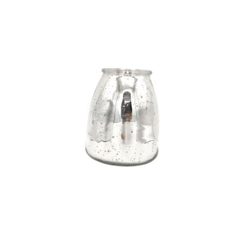 Small Silver Glass Tealight Holder 13cm Christmas Candles & Holders The Satchville Gift Company   