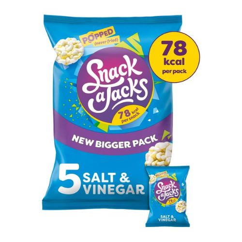 Snack A Jacks Kickin' Zingy Salt & Vinegar Rice Cakes 5 PK Crisps, Snacks & Popcorn snack a jacks   