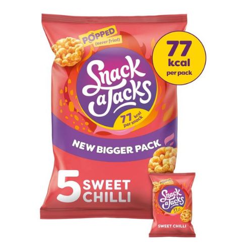 Snack A Jacks Kickin' Sweet Chilli Flavour Rice Cakes 5 PK Crisps, Snacks & Popcorn snack a jacks   