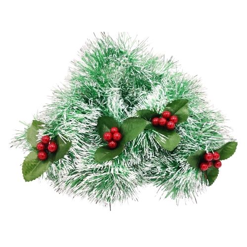 Christmas Snow Tipped Berry Garland 2 Metre Assorted Colours Christmas Garlands, Wreaths & Floristry FabFinds Green  