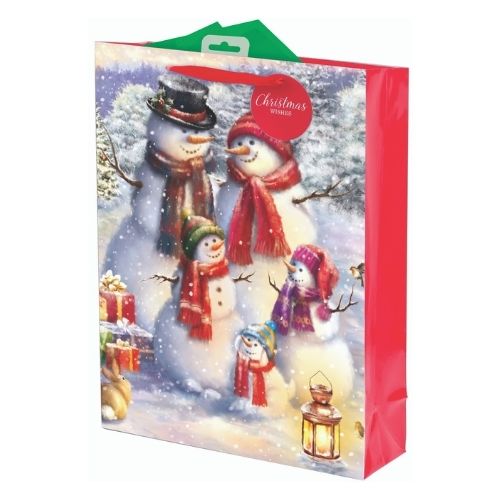 Extra Large Snowman Family Christmas Gift Bag Christmas Gift Bags & Boxes FabFinds   