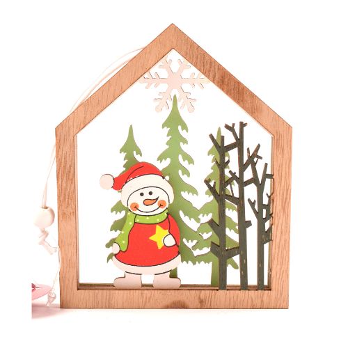 Wooden Christmas Scene Hanging Decoration Assorted Designs Christmas Decorations FabFinds Snowman  