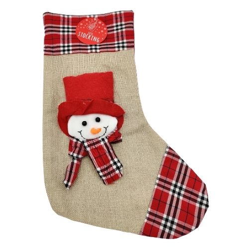 Snowman Jute Christmas Stocking Christmas Stockings Gift Works   