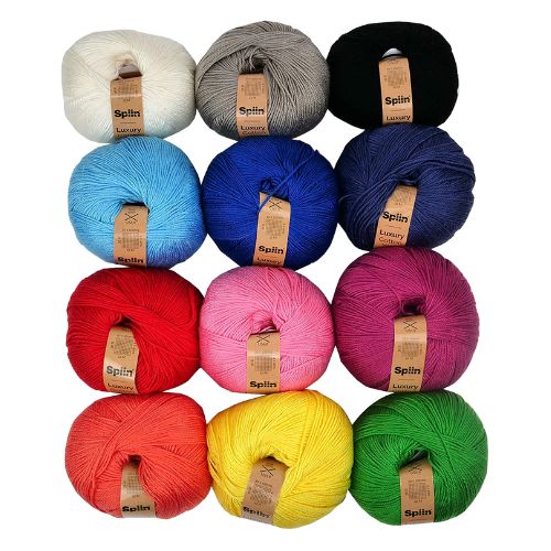 Spiin Luxury Cotton Yarn Assorted Colours 50g - FabFinds