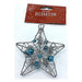 Glitter Wire Beaded Christmas Decoration Assorted Designs Christmas Baubles, Ornaments & Tinsel FabFinds Silver and Blue Star  