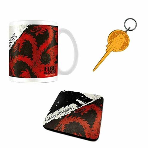 Game Of Thrones Stark And Targaryen Mug Coaster & Keychain Gift Set Mugs Pyramid international   