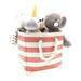 Folding Storage Tote Stripe Design In Assorted Colours Kids Storage Country Club Pink & White  