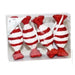 Candy Cane Christmas Hangers Assorted Designs 4 Pack Christmas Baubles, Ornaments & Tinsel Snow White Horizontal Stripe  
