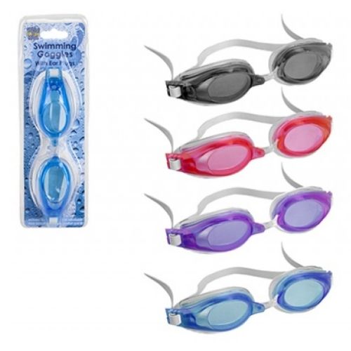 Swimming Goggles With Ear Plugs Assorted Colours Swimwear PMS   
