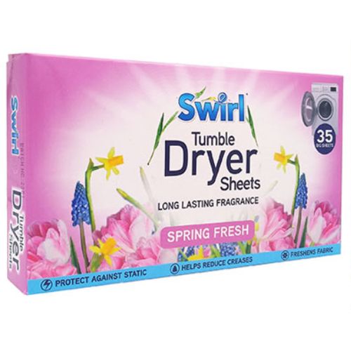 Swirl Tumble Dryer Sheets Spring Fresh 35 Pack Laundry - Scent Boosters & Sheets Swirl   