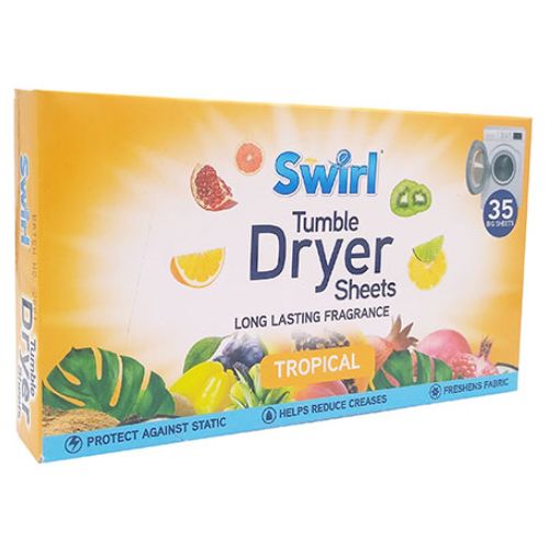 Swirl Tumble Dryer Sheets Tropical 35 Pack Laundry - Scent Boosters & Sheets Swirl   