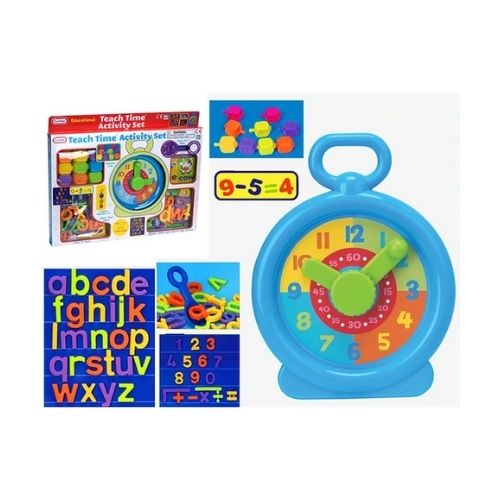 Teach Time Kids Alpahabet Clock Activity Set Toys Fun Time   
