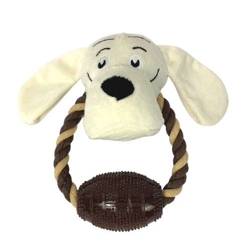 The Pet Hut Plush Doggy With Ball Toy Dog Toys The Pet Hut Cream  
