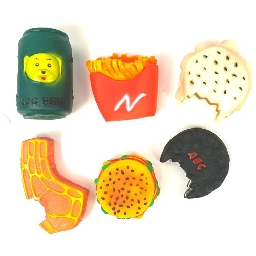 The Pet Hut Fast Food Vinyl Squeak Toy 6 Pack Dog Toys The Pet Hut   