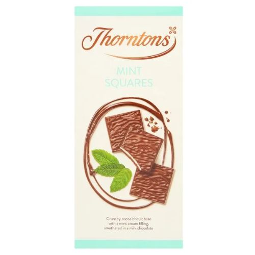 Thorntons Mint Chocolate Squares 104g Chocolate thorntons   
