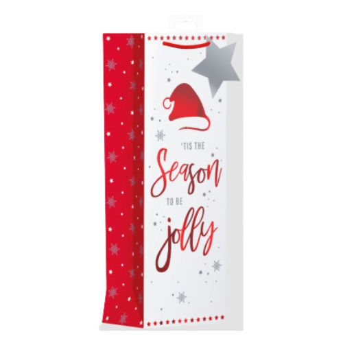 Tis The Season To Be Jolly Christmas Bottle Bag Christmas Gift Bags & Boxes Giftmaker   