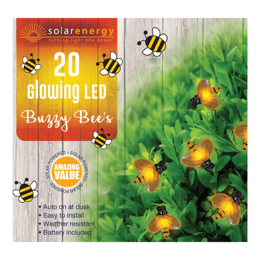 Buzzy Bees Glowing 20 LED Solar String Lights Solar Lights FabFinds   