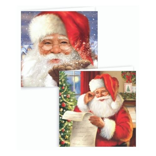 Traditional Santa Boxed Christmas Cards 12 Pack Christmas Cards Gift Works   