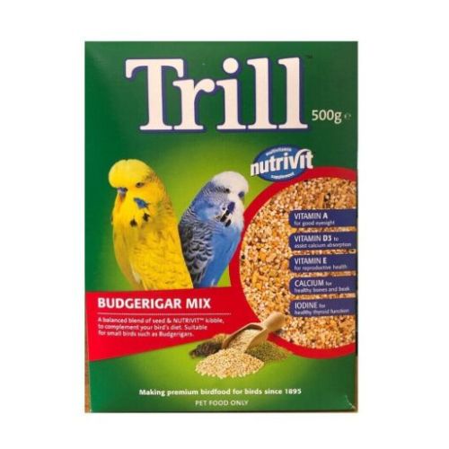 Trill Budgerigar Mix Bird Food 500g 12x500g *Short Dated July 2023* Bird Food & Seeds Trill   