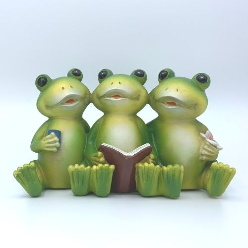 Garden Frog Trio Ceramic Ornament Garden Decor FabFinds   