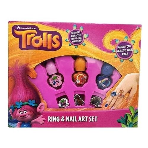 Trolls Ring And Nail Art Set Arts & Crafts DreamWorks   