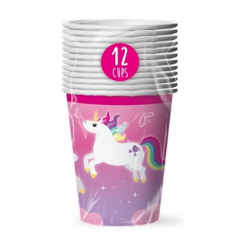 Unicorn Disposable Paper Cups Pack Of 12 Kids Accessories FabFinds   