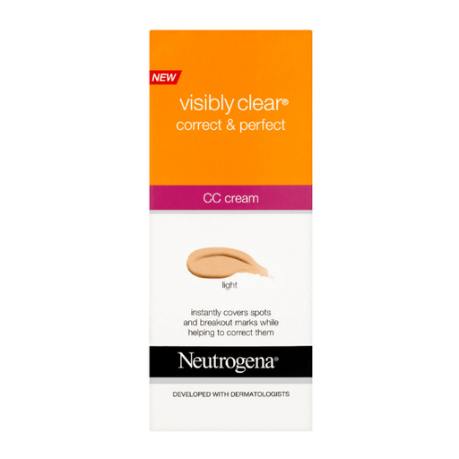 Neutrogena Visibly Clear CC Cream Light 50ml Tinted Moisturiser & Fake Tan neutrogena   