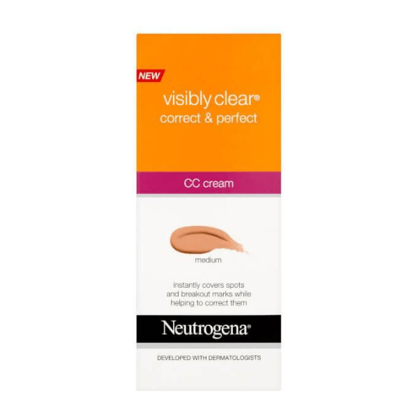Neutrogena Visibly Clear CC Cream Medium 50ml Tinted Moisturiser & Fake Tan neutrogena   