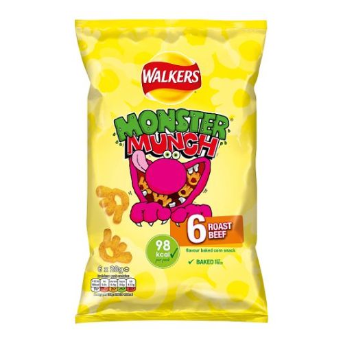 Walkers Monster Munch Roast Beef Crisps 6 Pack | FabFinds