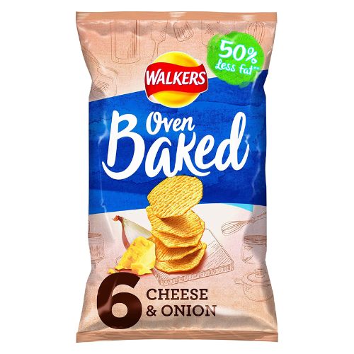 Walkers Oven Baked Cheese & Onion Crisps 6 Pk BBE 20/4/2024 Crisps, Snacks & Popcorn walkers   