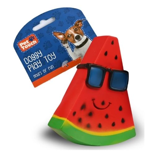 Squeaky Fruity Watermelon Dog Toy Dog Toys Pet Touch Watermelon Sunglasses  