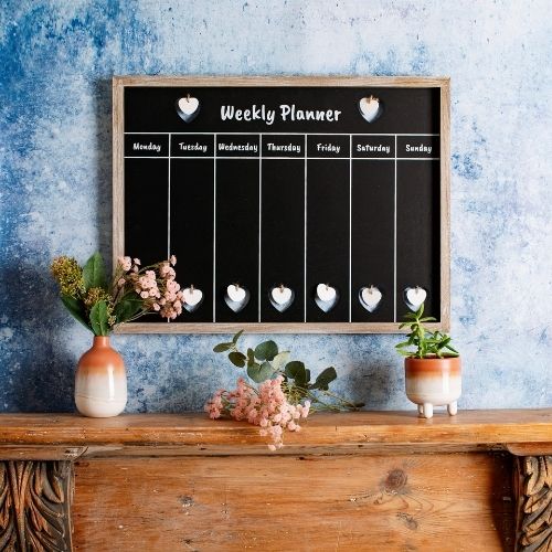 Sass & belle Ashley Farmhouse Weekly Chalkboard Home Decoration Sass & Belle   