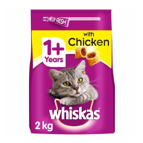 Whiskas 1+ Complete Chicken Dry Cat Food 2kg Cat Food Butchers   