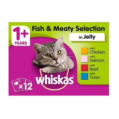 Whiskas Fish & Meaty In Jelly 1+ Selection Cat Food 12x85g Cat Food & Treats Whiskas   