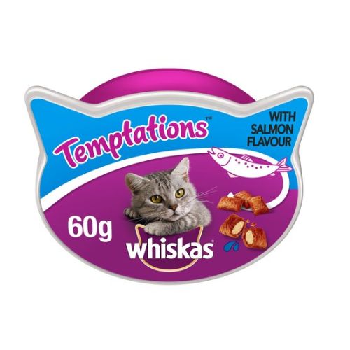 Whiskas Temptations Cat Treat Biscuits With Salmon 60g Cat Food & Treats Whiskas   