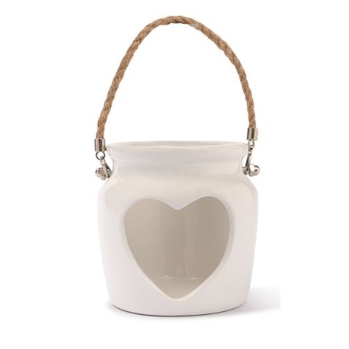 White Heart Tealight Holder 10cm Tealight Holder home collection   