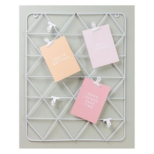 White Wire Wall Grid Home Decoration chickidee   