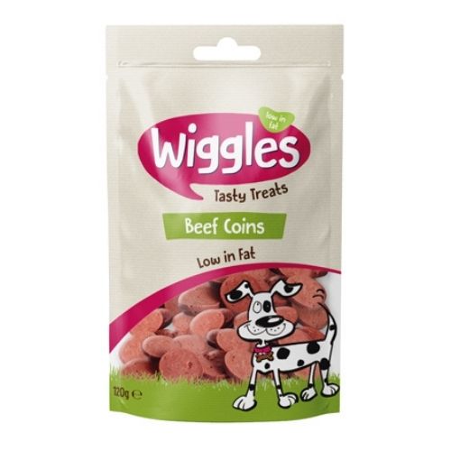 Wiggles Beef Coins Dog Treats 120g Dog Food & Treats Wiggles   