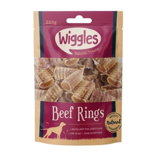 Wiggles Beef Rings Dog Treat 225g Dog Food & Treats Wiggles   