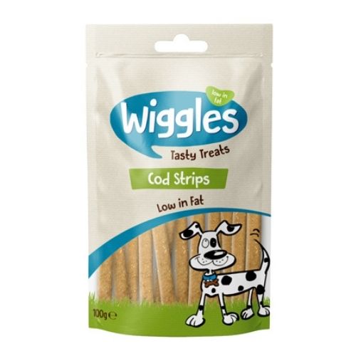Wiggles Cod Strips Dog Treats 100g Dog Food & Treats Wiggles   