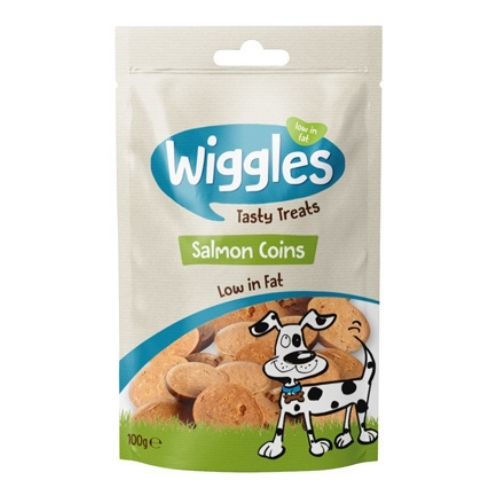 Wiggles Salmon Coins Dog Treats 120g Dog Food & Treats Wiggles   