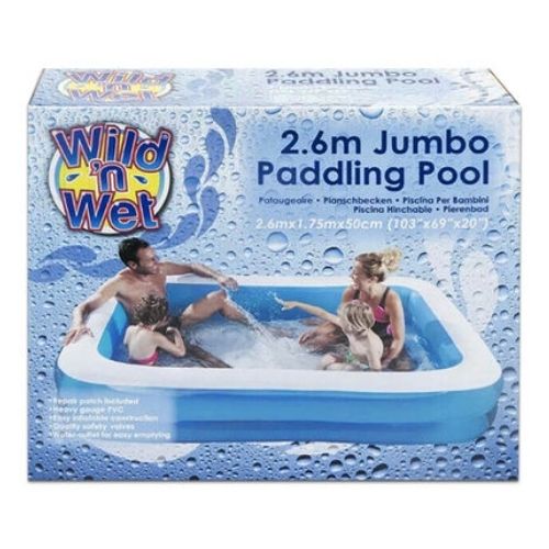 Wet 'n Wild Jumbo Paddling Pool 2.6m Outdoor Toys Wild 'n Wet   