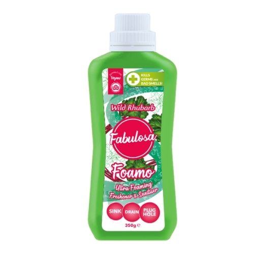 Fabulosa Foamo Sink Freshener & Sanitiser Fresh Wild Rhubarb 350g Drain & Sink Unblockers Fabulosa   