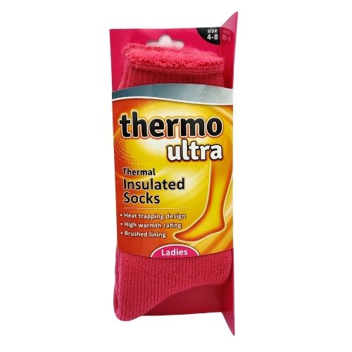 Women’s Thermo Ultra Thermal Insulated Socks Socks & Snuggle Socks FabFinds Pink  