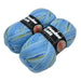Wonder Knit Yarn Self Patterning 2 x 100g Knitting Yarn & Wool FabFinds Blue Green 1312  