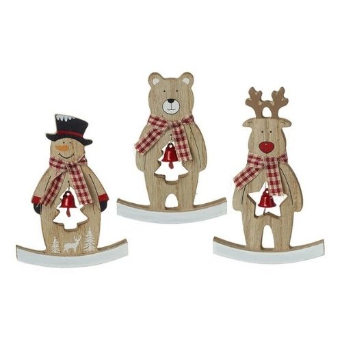 Rocking Wooden Christmas Ornaments with Bells Assorted Designs Christmas Festive Decorations Gainsborough   