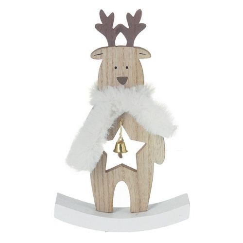 Wooden Rocking Reindeer With Scarf Christmas Decoration Christmas Festive Decorations Gainsborough   
