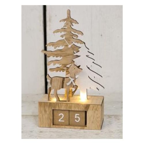 Handmade Wooden Scene LED Count Down Christmas Festive Decorations FabFinds   