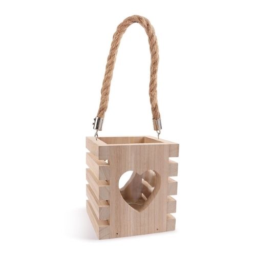 Wooden Heart Box Tealight Holder 13cm Candle Holders FabFinds   